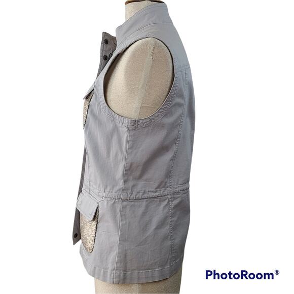 Tribal gray snap front Vest pockets silver sequins Small - Picture 6 of 6